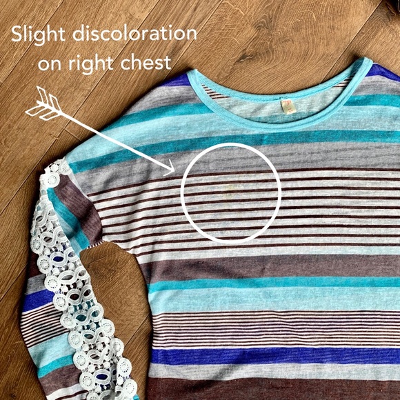 HYX Cool Colors Striped Embellished-Sleeve Top - Picture 5 of 7